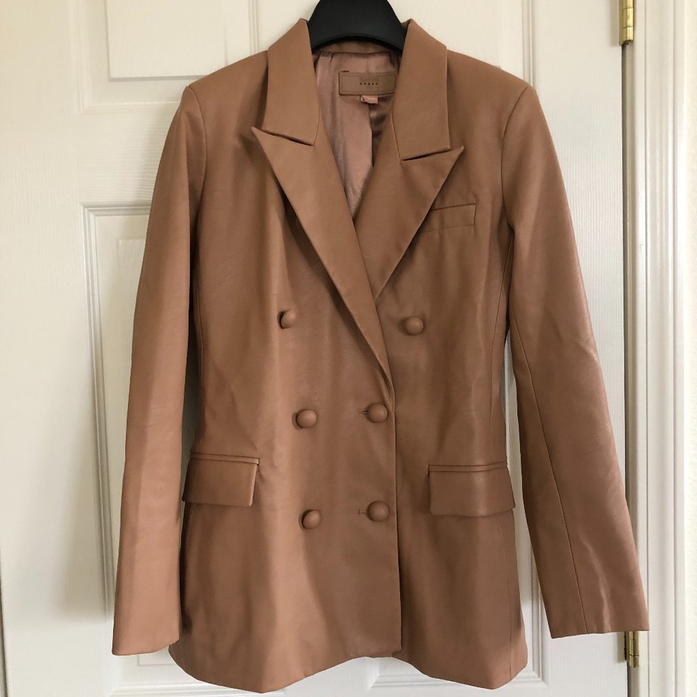 Blank NYC Vegan Leather Double Breasted Blazer--Like NEW
